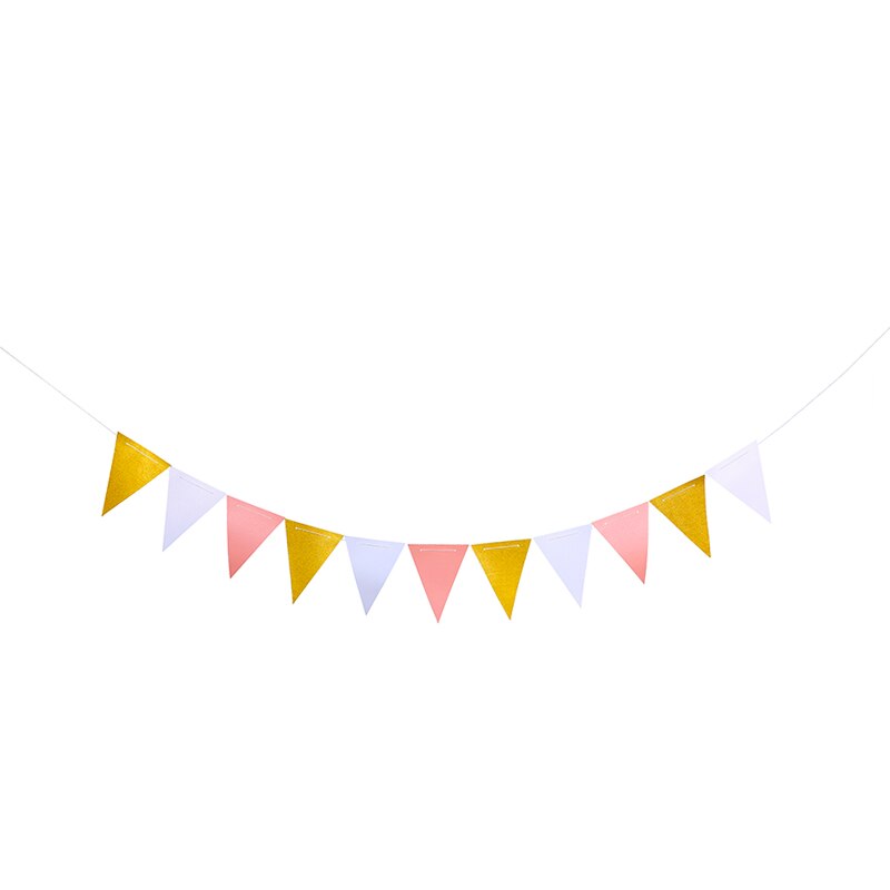 Happy birthday party decoration banner Pink Gold birthday party background wall decoration: pink White gold