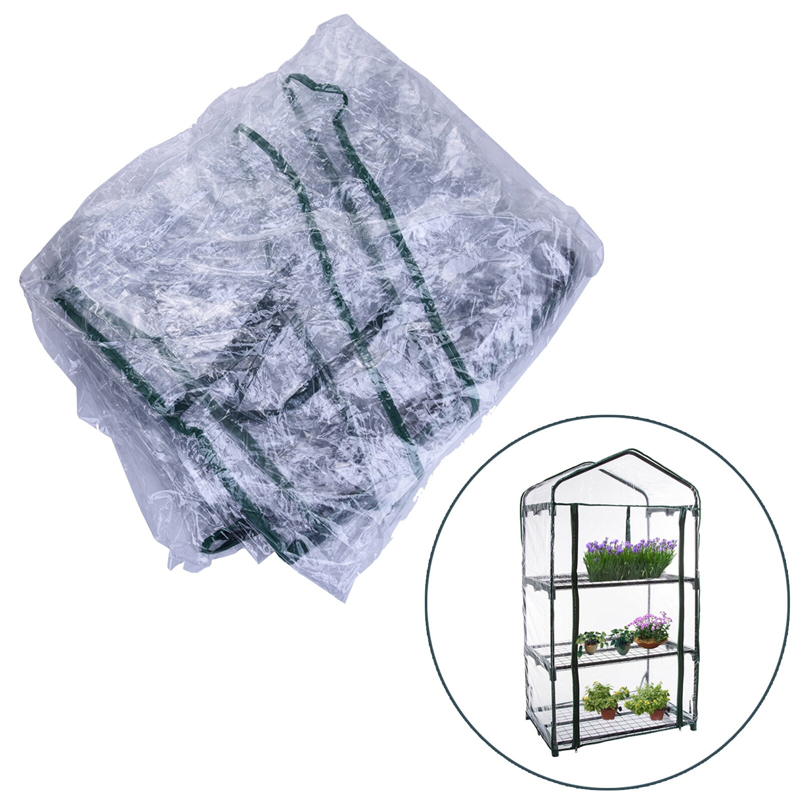 Invernadero de PVC para exteriores, bolsa de cultivo cálida para jardín, Mini cubierta de invernadero de plantas para el hogar (sin soporte de hierro): 126X69X49CM