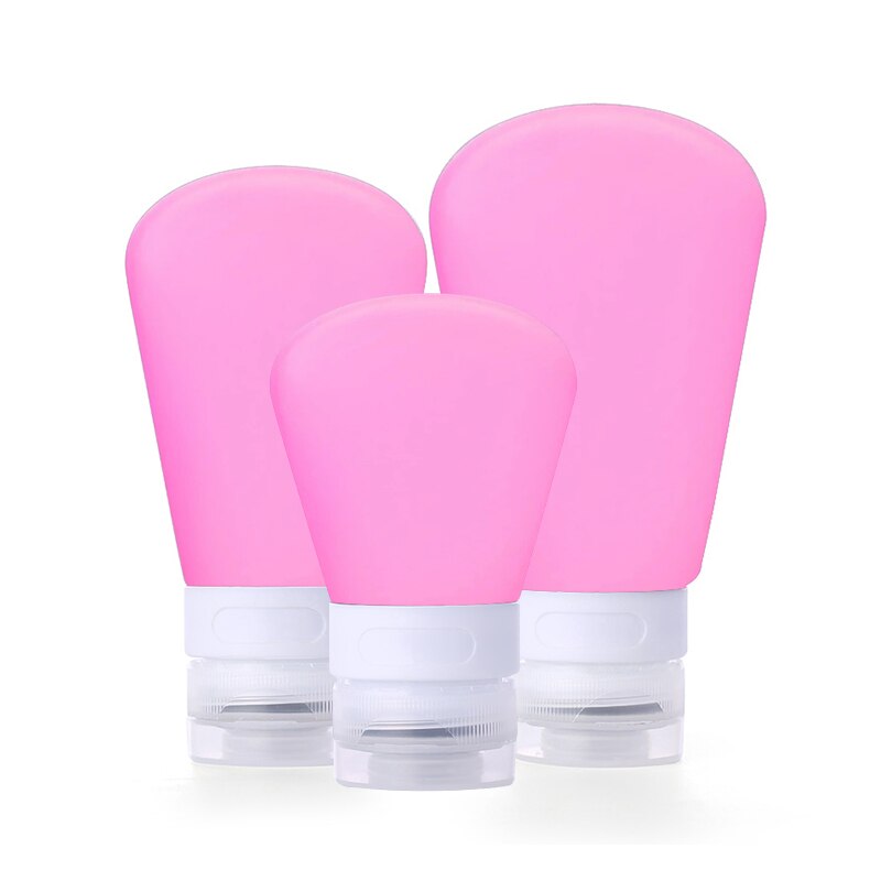 Outdoor travel portable shampoo shower gel silicone bottle cosmetic bottle Reusable Empty Boxes Home Travel Organizer Bottle: Pink / 37ml