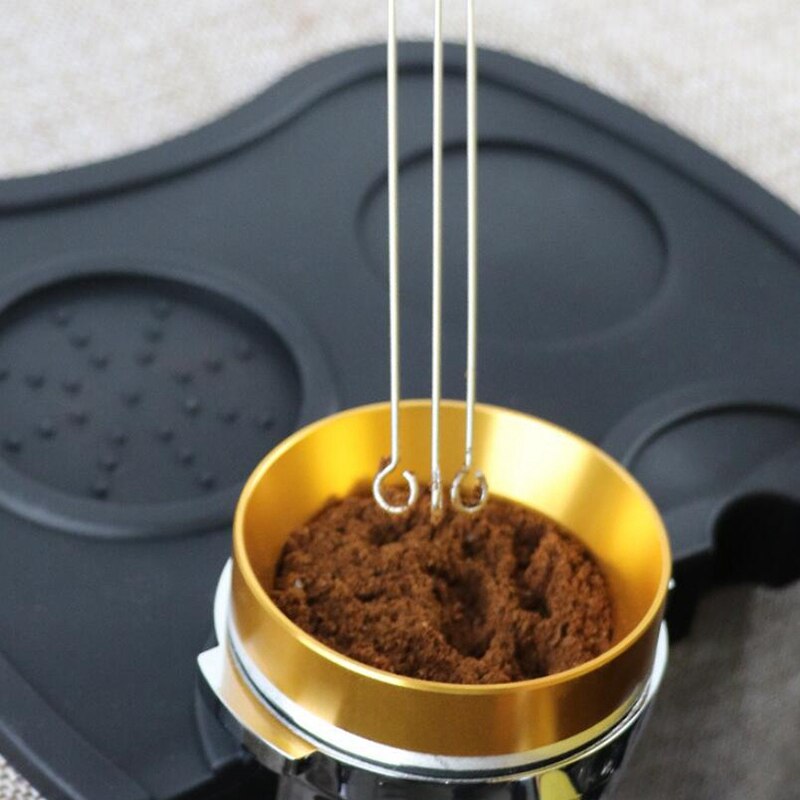 Solid Wood Handle Needle Coffee Tamper Coffee Tamper Distributor Leveler Tool with Aluminum Alloy Coffee Powder Hammer