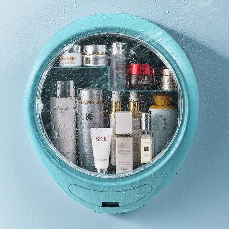 Bathroom Wall-mounted Jewelry Makeup Organizer Large Capacity Jewelry Cosmetic Storage Box Women Skin Care Beauty Rack