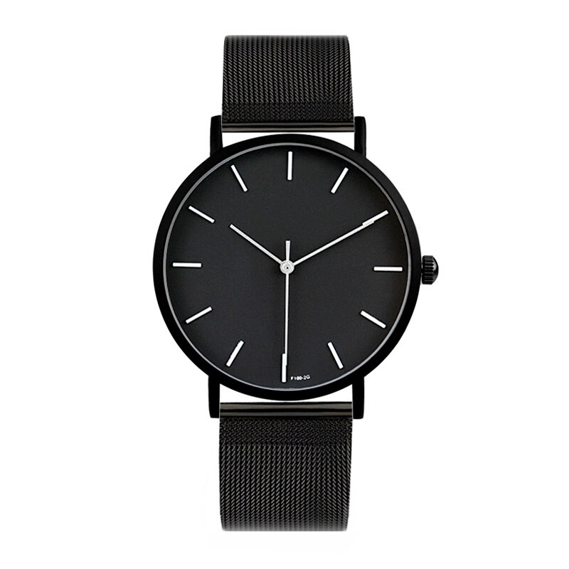 Enmex cool style lady wristwatch Brief vogue simple stylish Black and white face stainless steel quartz clock watch: E8005