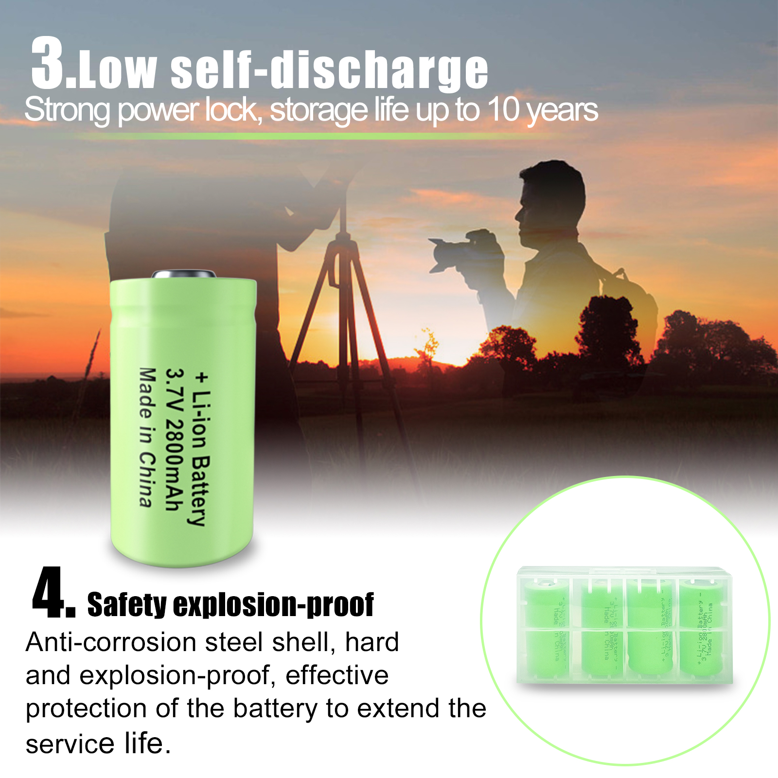 2800mAh Rechargeable 3.7V Li-ion 16340 Batteries CR123A Battery for LED Flashlight Travel Wall Charger 16340 CR123A Battery