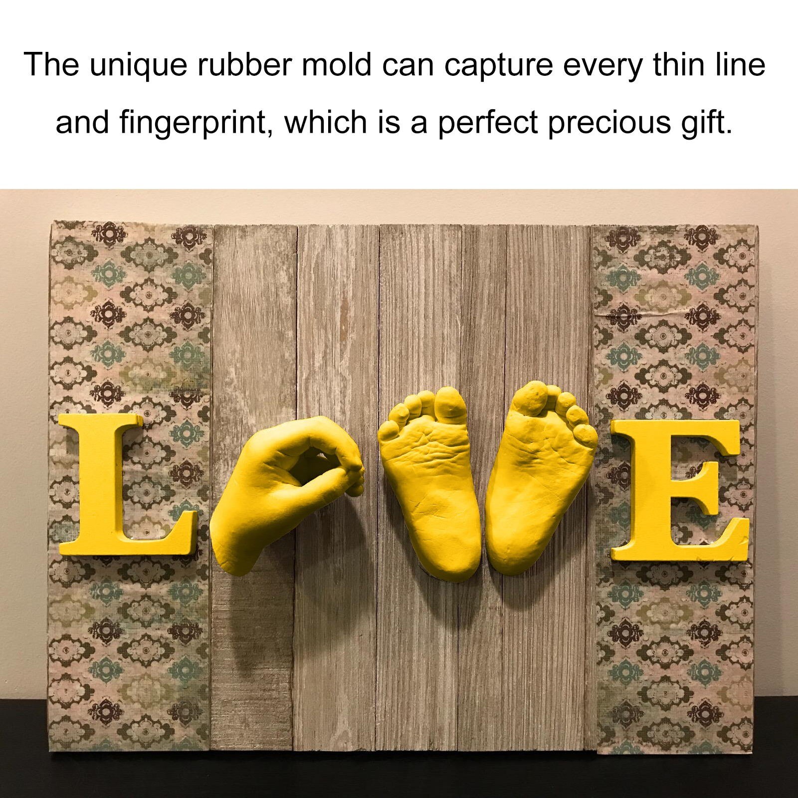 Gesso dourado diy brinquedos 3d mão lembrança fazendo materiais de casamento segurando bebê crianças molde gesso para meninas menino artesanato ouro