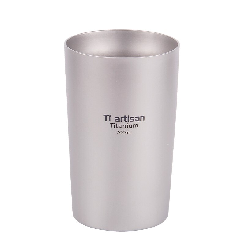 Tiartisan Outdoor titanium beer mug portable double insulated coffee mug tea drinking mug double wall 300ml: Default Title