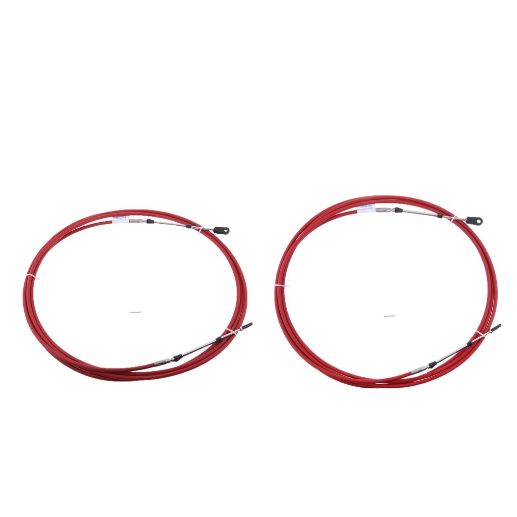 2x Universal Throttle Control Cable Red for Marine Boat Motor Outboard 10FT