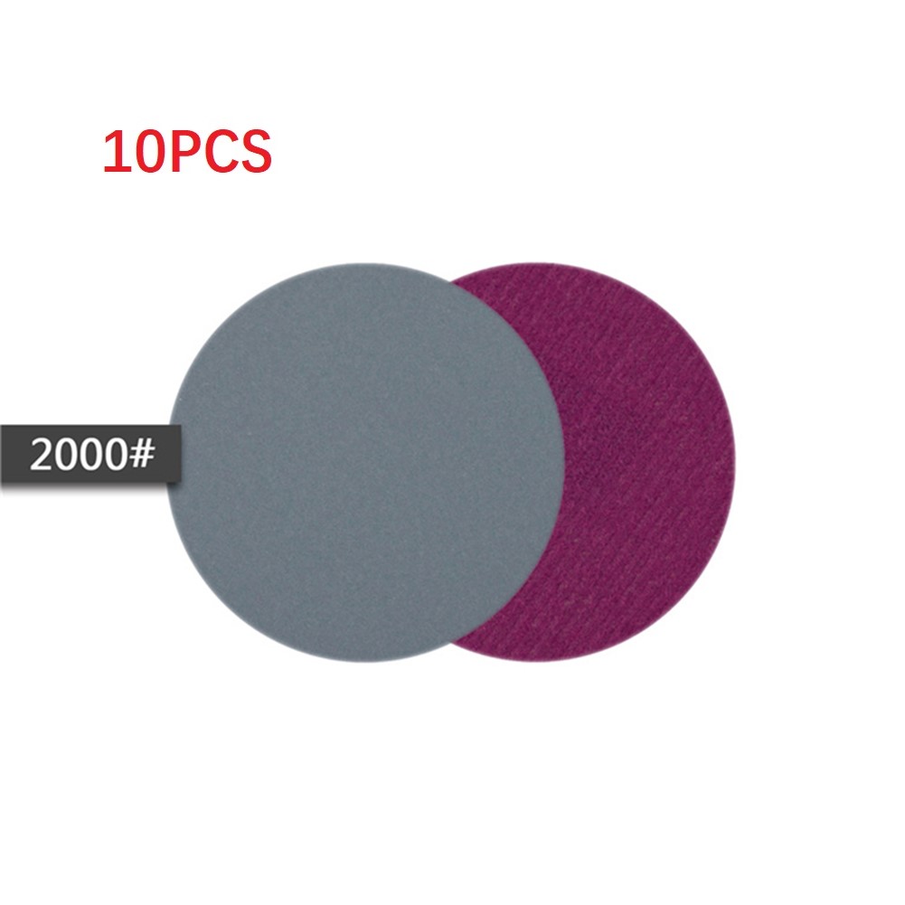 10 pièces papier de verre humide/sec 3 pouces 75MM crochet et boucle carbure de silicium 240-10000 grains disque de ponçage étanche