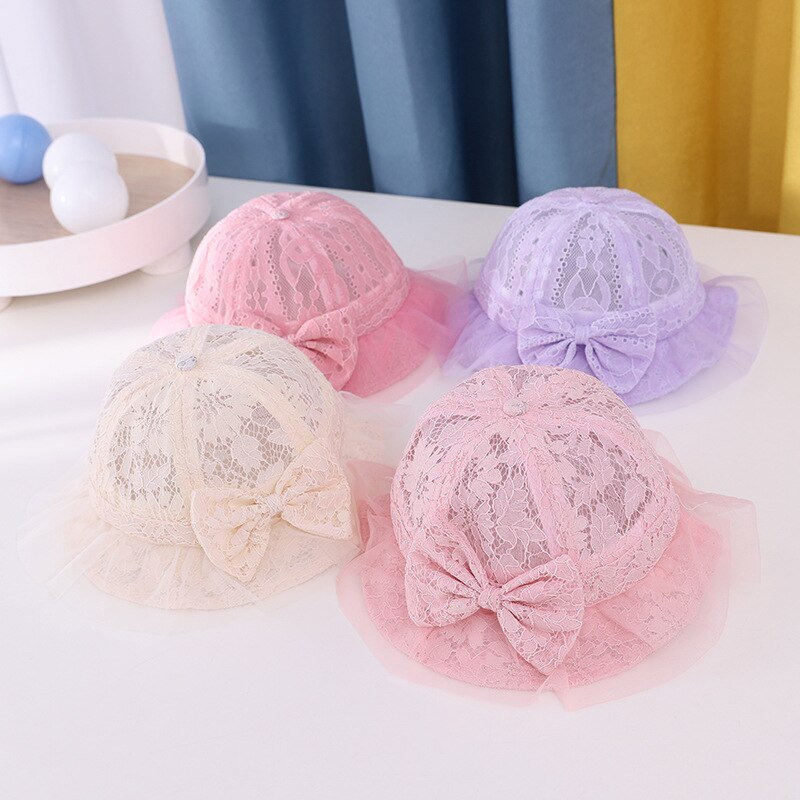 Verão menina bowknot laço pescador chapéu moda ao ar livre sombrinha princesa chapéu respirável