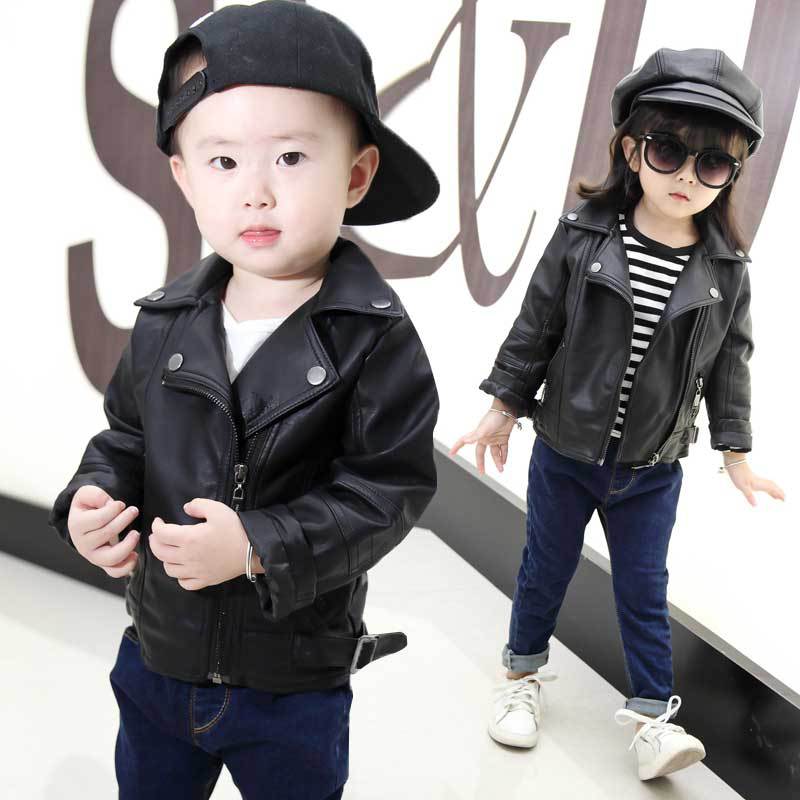 Girls PU Leather Jacket Boys Coats Autumn Spring Clothes Children Outerwear For Clothing Infant Kids Coat Baby Girl Jackets