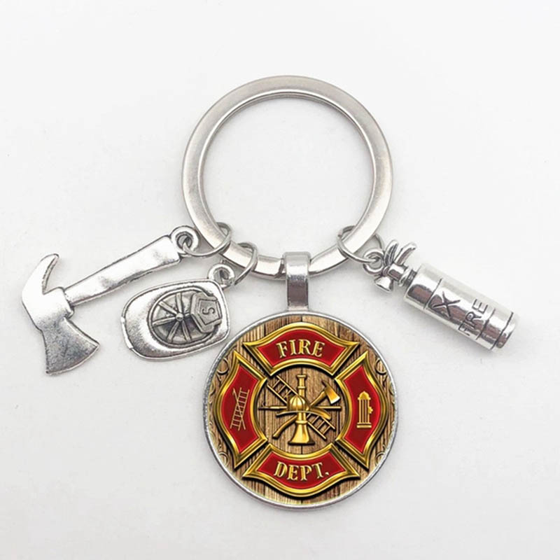 LLavero de bombero, sombrero de extintor de incendios, herramienta de hacha, colgante, llavero para amante del marido, , novedad de 2023