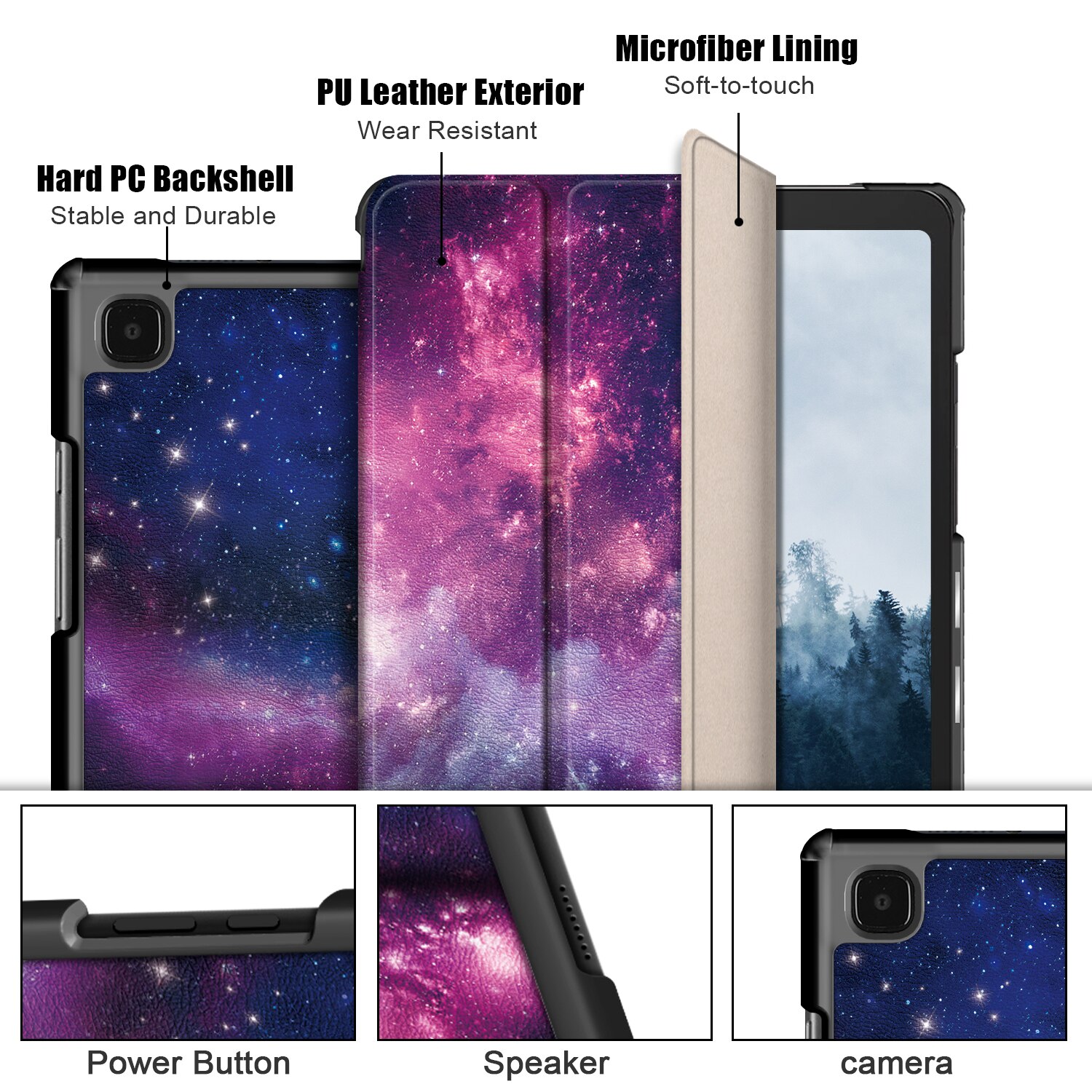 Til samsung galaxy tab  a7 10.4 tablettaske, til galaxy tab  a7 sm-t500 t505 cover