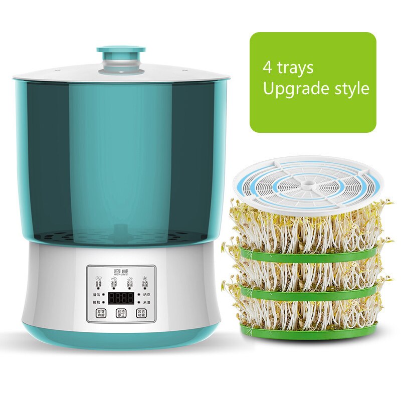 Home Intelligence Bean Sprouts Machine 2/3 Layers Thermostat Green Seeds Growing Automatic Bean Sprout Machine Large Capacity: T4 / UK