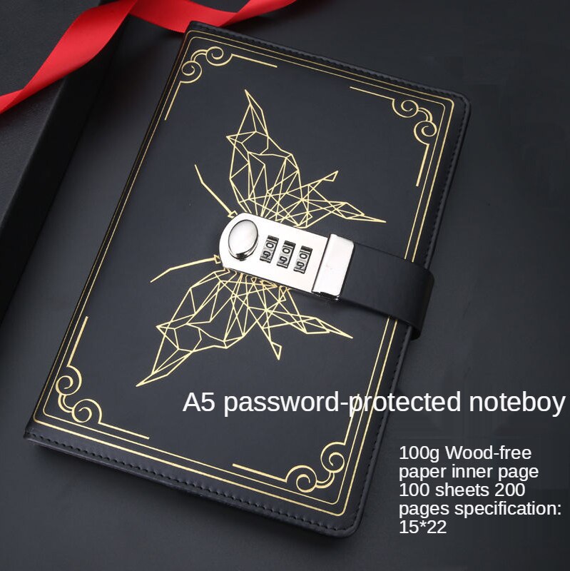 Retro password book with lock diary Korean version... – Vicedeal