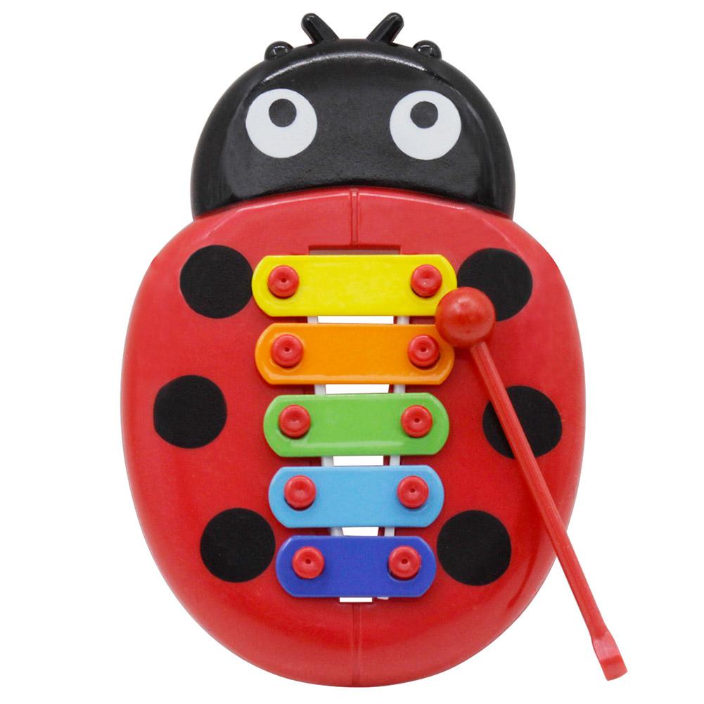 Cute Cartoon Ladybird Five-Note Musical Toy Aluminum Early Learning Educational Percussion Instrument For Kids Fun Toy: Default Title