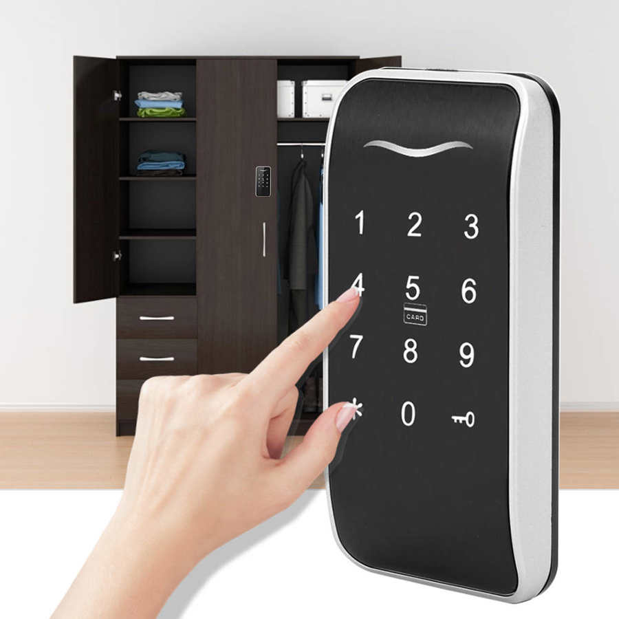 Password Lock Concealed Electronic Smart Lock RFID Card Password Touch Keypad Safety for Wardrobe File Cabinet cerradura puerta