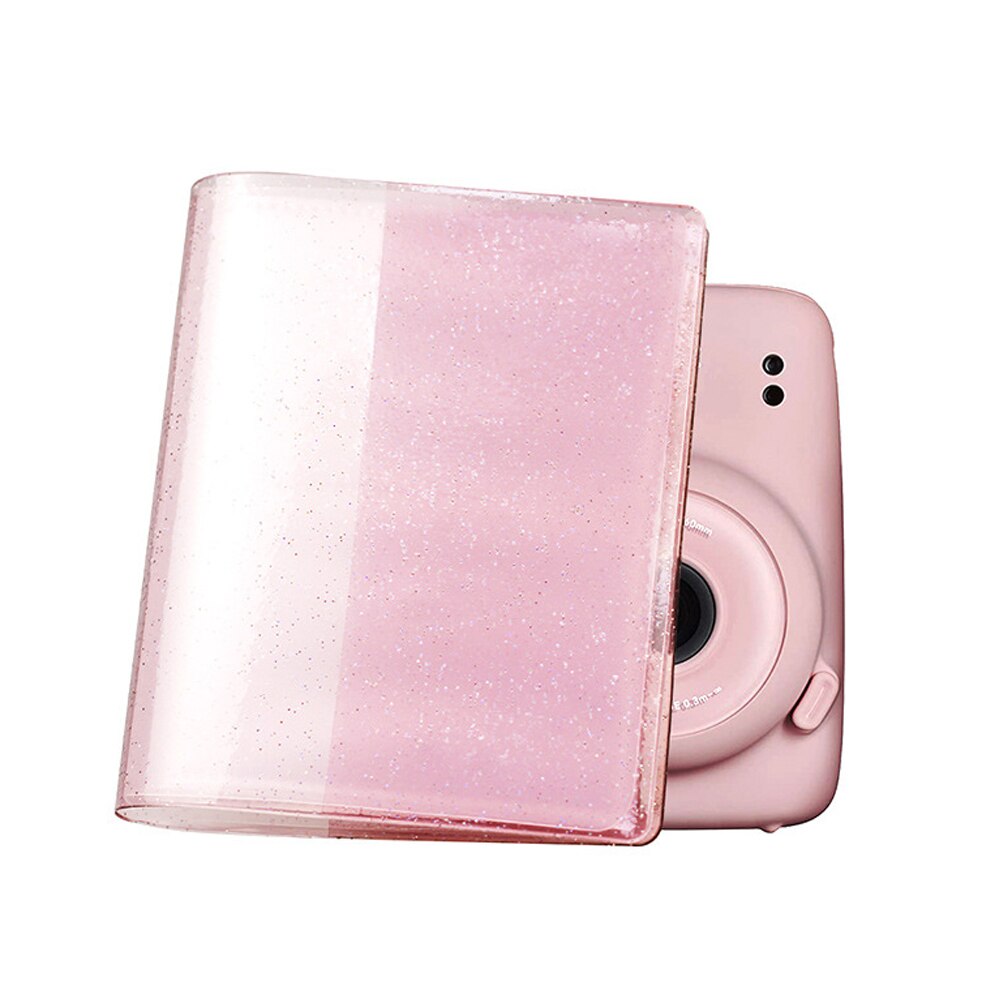 Besegad 64 lomme fotoalbum til fujifilm instax mini 11 3 tommer farve fotografi album pvc blød mini pjece billede sag: Lyserød