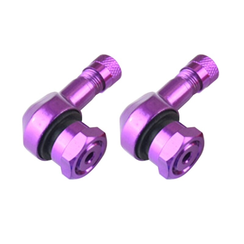 Vástago de válvula de aleación de aluminio con ángulo de 90 grados, vástago de válvula para neumático sin cámara de motocicleta CNC, 2 uds., para piezas de rueda de llanta de 11,3mm: Púrpura