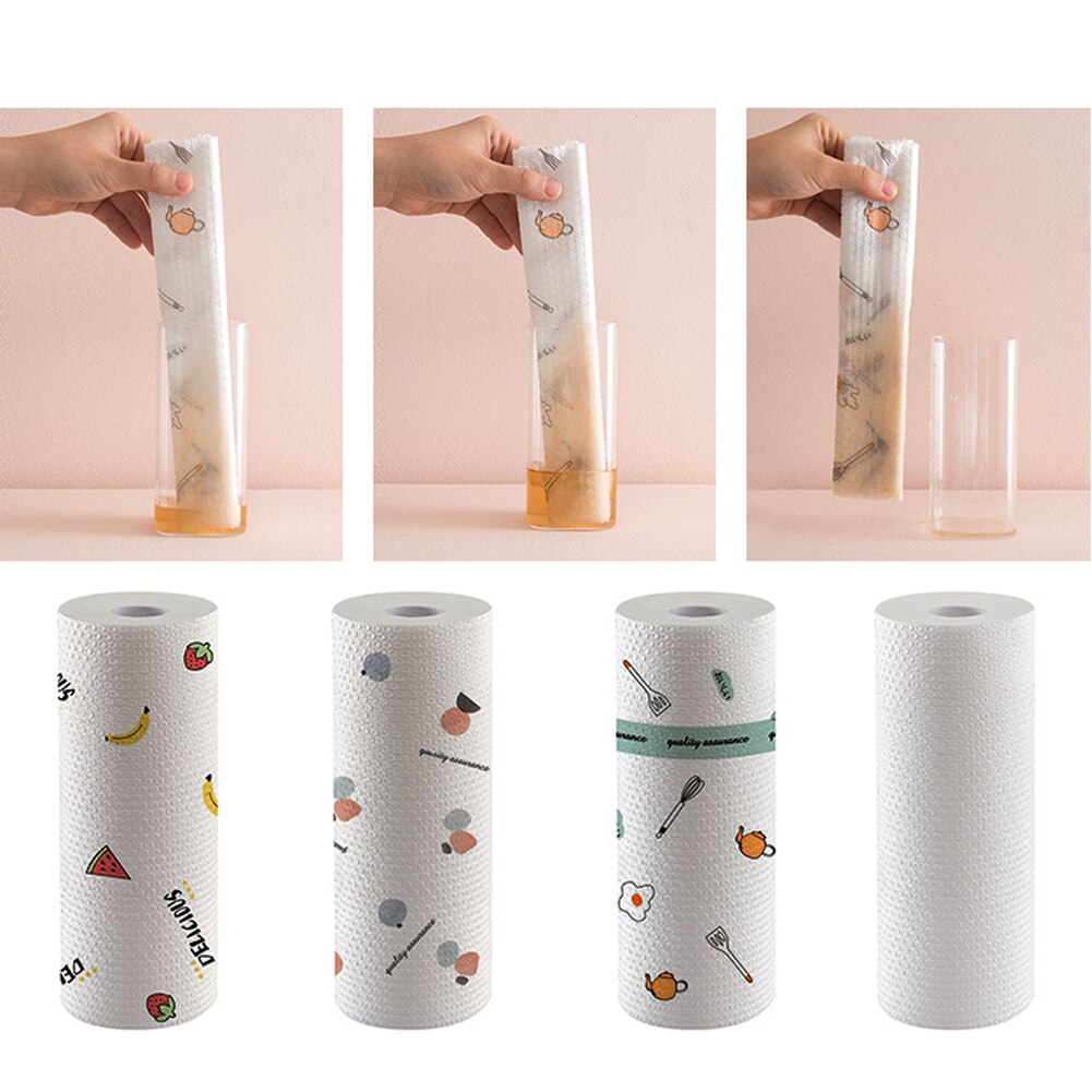 Kitchen Disposable Cleaning Towels Native Wood Pulp Environmental Protection Oil and Water Absorption Wipe Cloths
