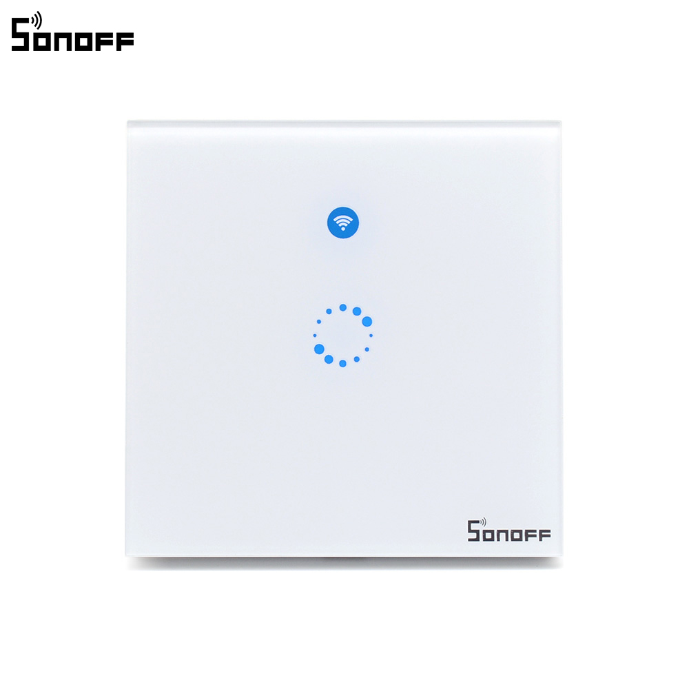 Sonoff – interrupteur mural intelligent T1, wi-fi, RF/APP/tactile, panneau de Type 86, pour maison connectée, 1/2/3 boutons: 1 Gang