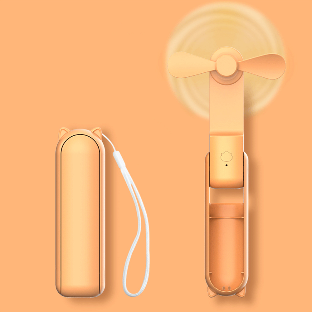 Neuer tragbarer kleiner Handventilator, tragbar, , Mini, drei Geschwindigkeiten, verstellbar, einfarbig, zum Aufladen kleiner Ventilator: Gelb