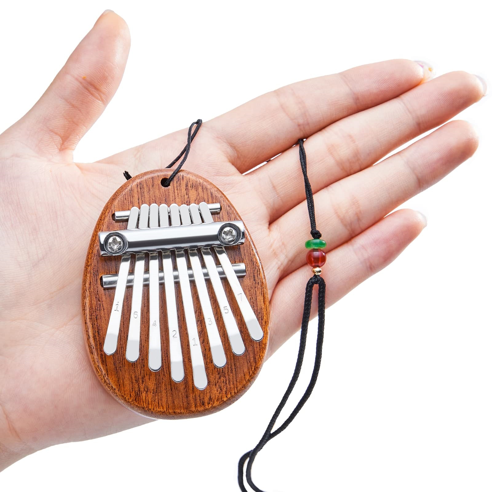 Mini Kalimba 8 Key Thumb Piano 1 Pack Water Style Cute Instrument Portable Exquisite Set for Kids: black