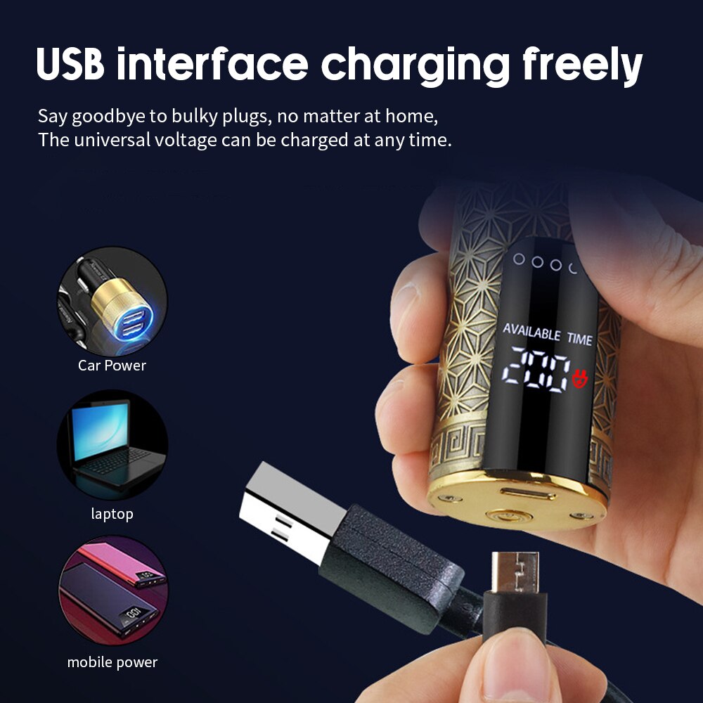 Hair Trimmer USB Rechargeable T-Outliner LCD Hair Clipper Barber Shop Men's Shaver Trimmer Beard Hair Cutting Machine