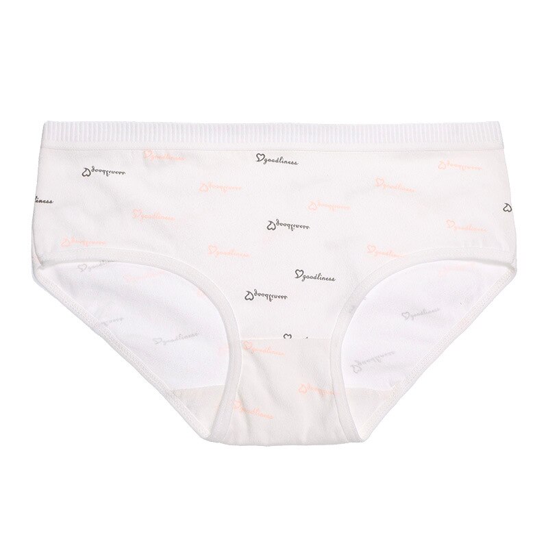 Vrouwen Katoenen Ondergoed Zacht Meisjes Brief Gedrukt Gestreepte Slipje Slips Vrouwelijke Menstruatie Lingerie