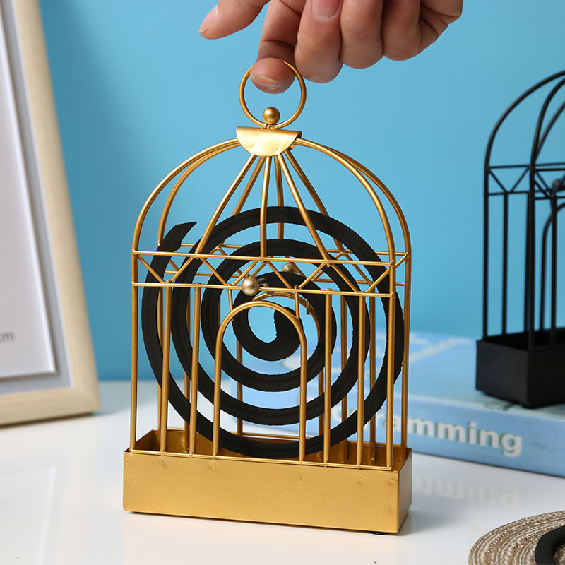 Portable Mosquito Coil Holder Retro Iron Mosquito Coil &amp; Incense Burners Metal Frame for Home Outdoor Patio UD88