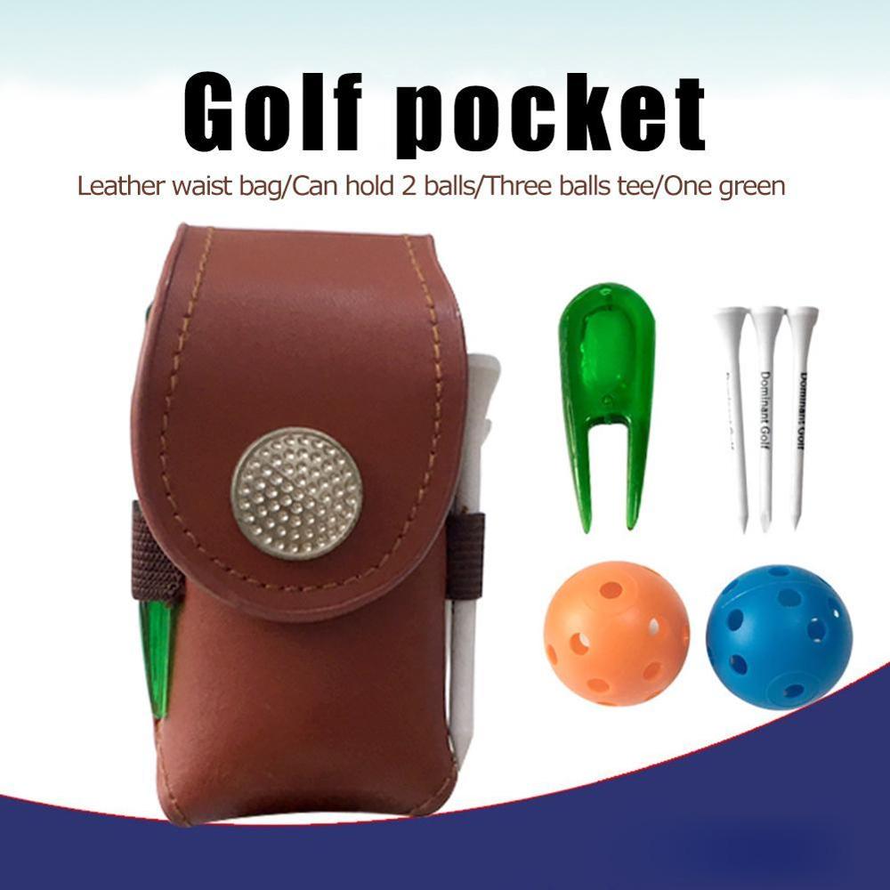 Draagbare Golfbal Houder Taille Bag Lederen Cool Golf Tee Tas Sport Accessoire Kleine Golfbal Zak