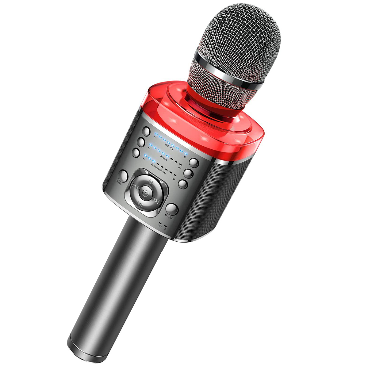 Mikrofon do karaoke Bezprzewodowy mikrofon Bluetooth z magicznym dźwiękiem LED Przenośna maszyna do śpiewania dla domu KTV Party Prezent dla dorosłych/dzieci