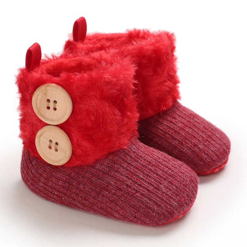 2020 sveglio di Inverno Del Bambino Della Ragazza Del Ragazzo Del Cotone di Lavoro A Maglia Stivali Casual Pattini in Primo Luogo Camminatore Appena Nato Sveglio antiscivolo Morbida Suola scarpe 0-18M: R / -S