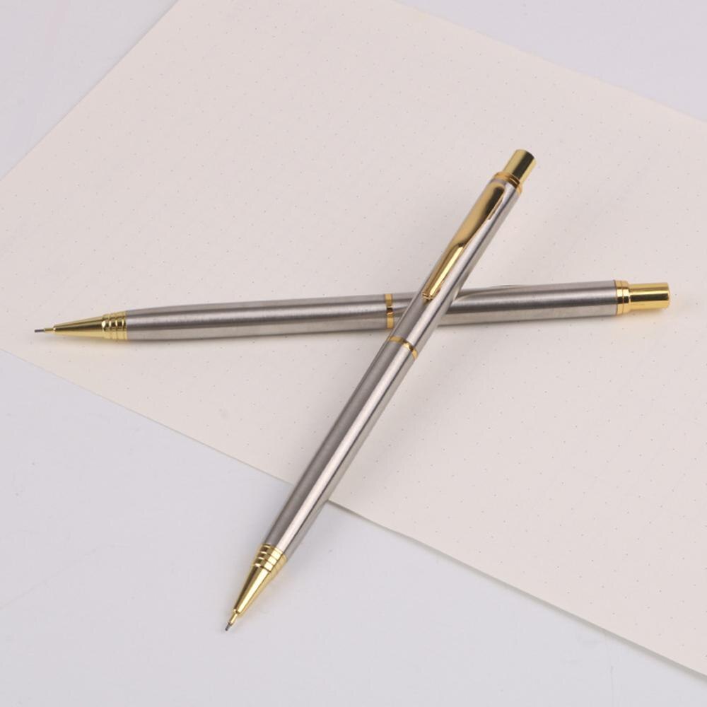 0.5mm Commercial Metal Ballpoint Pen Mechanical Pencil Automatic Pens Writing Drawing School Supplies Stationery