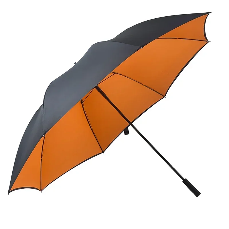 185 cm großer Golf-Regenschirm für Männer, manuell, langer Griff, beständig, UV-Schutz, Sonnenschirm, Schatten, Reise-Strandschirm, winddicht, stark: Rot