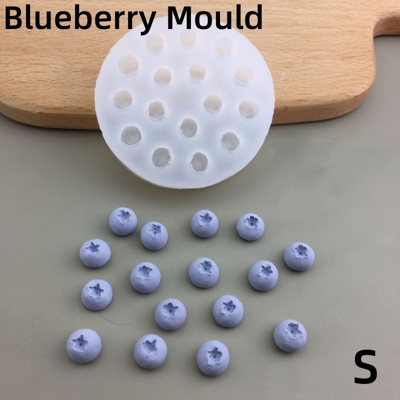 Nuova simulazione candela di frutta stampo in silicone 3D mirtillo lampone a forma di fondente stampo fai da te cioccolato stampo da forno strumento di decorazione della torta: Cielo Blu
