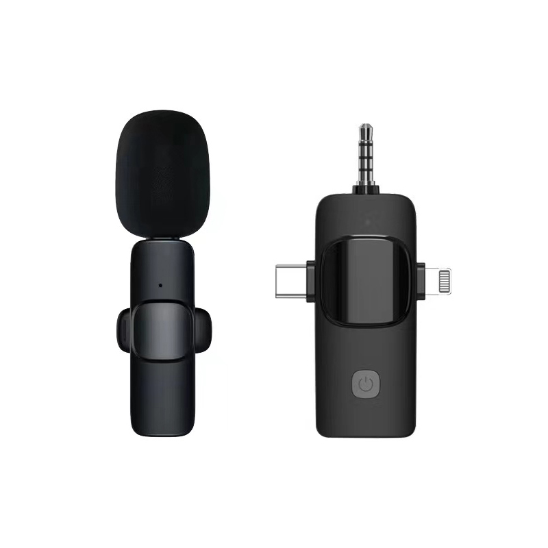 Wireless Lavalier Microphone K15 for iPhone Android 3.5mm for radio Live Recording Noise Reduction Mini Microphone: PURPLE