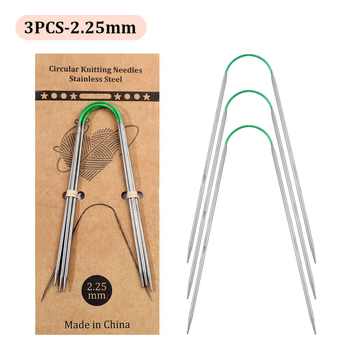 Agujas circulares cortas de 23cm, herramientas de tejer a mano huecas de acero inoxidable para manualidades de lana DIY: Gris oscuro