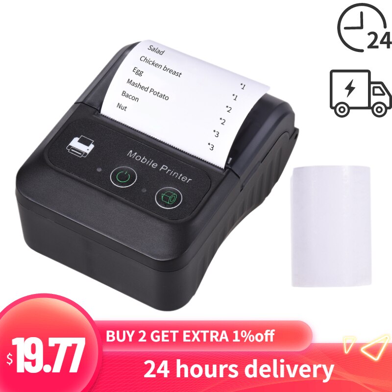 Aibecy Portable Label Maker - 58mm BT Wireless Bluetooth Thermal Printer for Shops