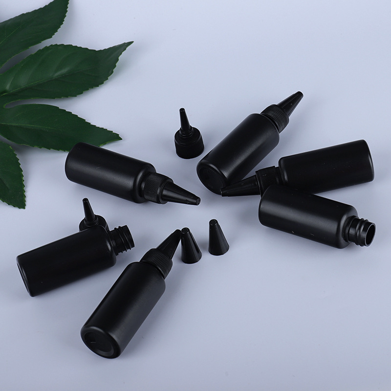 10 Stuks Lege Plastic Zachte Fles Zwarte Hdpe Cilinder Met Draai Puntige Top Lichtdichte Lijmflessen Voor Uv Hars, Lijm, Vloeistoffen