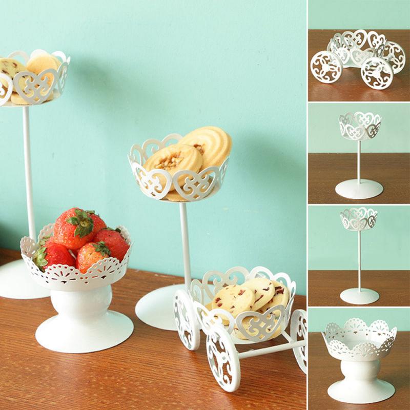Wit Iron Metalen Cupcake Cake Stand Ijs Gebak Bakken Metalen Wiel Cupcake Stand Cake Display Verjaardag Party Decor