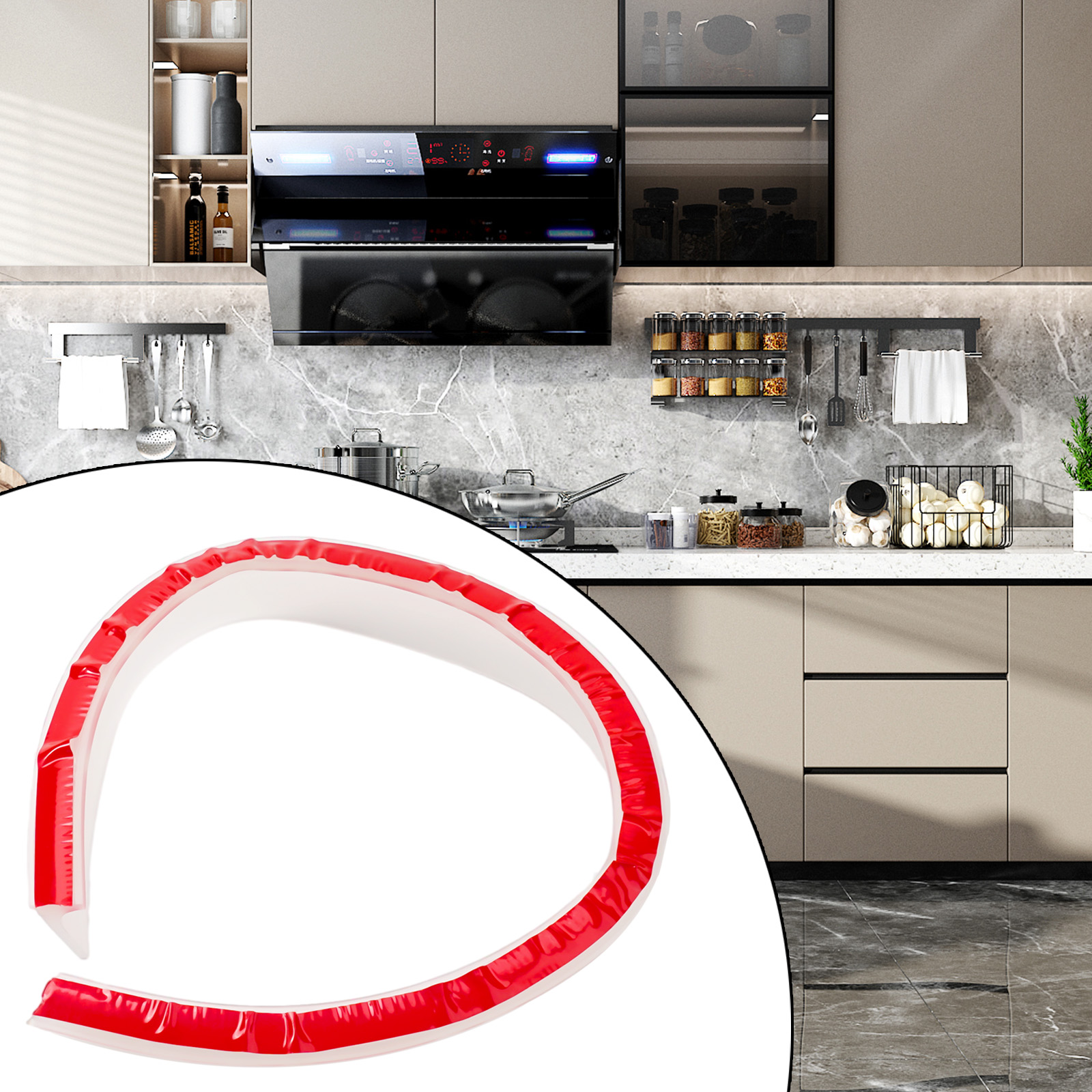 Silicone Shower Barrier Bathroom Water Stopper Water Barrier Retaining Strip Kitchen&Bathroom Dry/Wet Separation Sealing Strip: grey