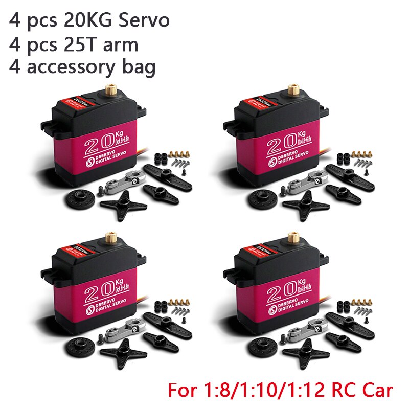 4X waterdichte servo 20kg 25kg 30kg 35kg 40kg hoge snelheid servo Pro Metal Gear digitale servo Baja servo voor 1/8 1/10 schaal RC auto's: YELLOW