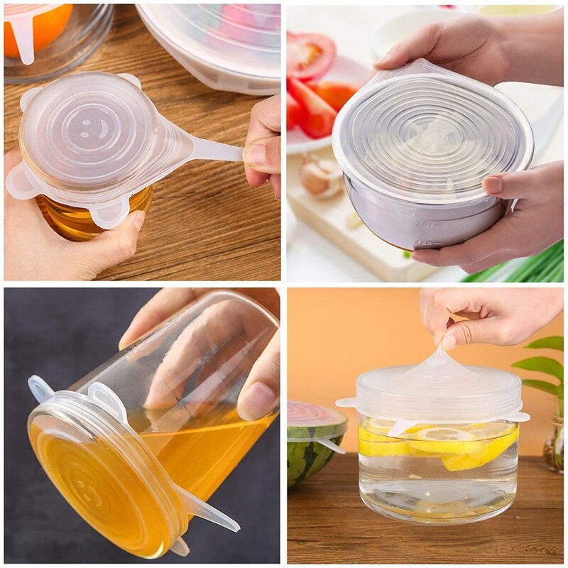 Silicone Stretch Cover 24 Pieces of Reusable Durable and Flexible Expandable Silicone Sealing Cover,Keeping Food Fresh