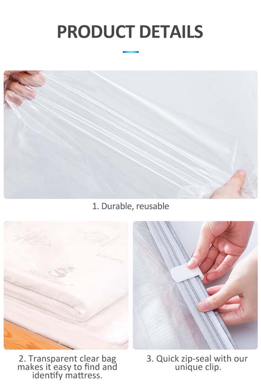 Home Use Latex Mattress Vacuum Bag Foldable Packing Storage Compression Bag for Memory Foam Ventilated Mattress Toppers and Pad