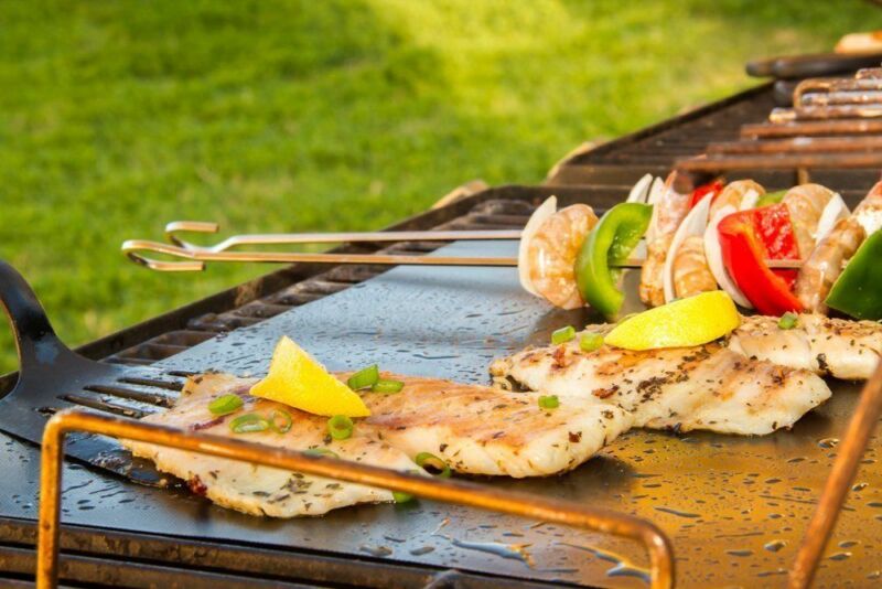 Non-stick Chef Grill Bake Mats BBQ Pad Tool Reusable Copper Camping Hiking Home Outdoor 40 * 33cm For Party Grill Mat Tool