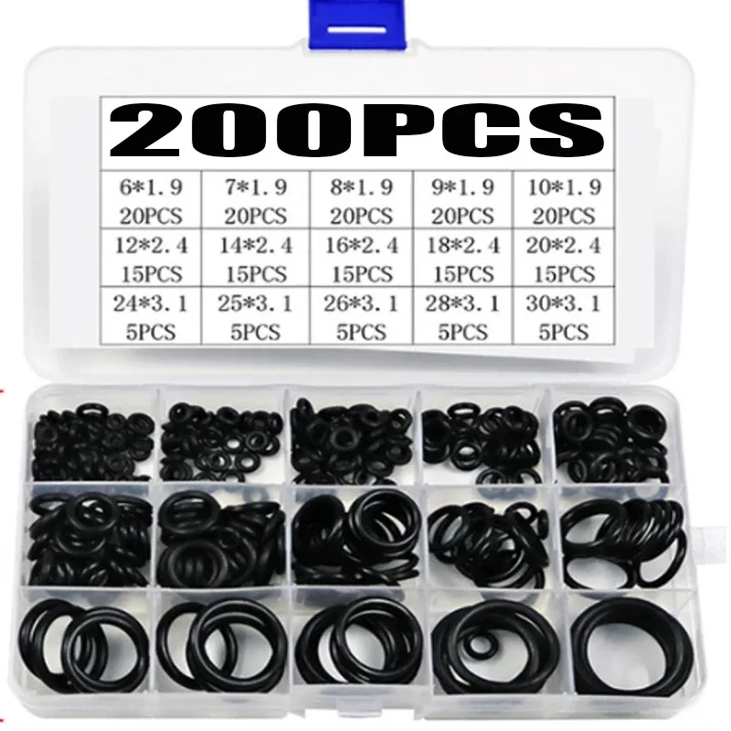 Gummi-O-Ring-Dichtungsscheibe, Sanitärdichtung, ölbeständiger O-Ring, Auto-Sanitär-Wasserhahn, Wasserreparatur, schwarze Dichtung, O-Ring: grau