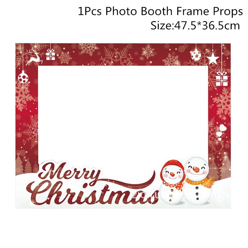 Chicinlife 1Pcs Merry Christmas Photo Booth Frame Props Adult Kids Xmas Party Happy Eve PhotoBooth Props Decoration Supplies: A