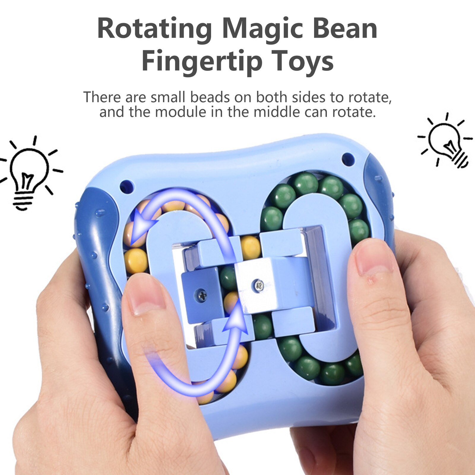 Toy Anti-Stress Roterende Magic Bean Cube Vingertop Fidget Volwassenen Kids Stress Relief Speelgoed Grappige Educatief Doorbraak Game