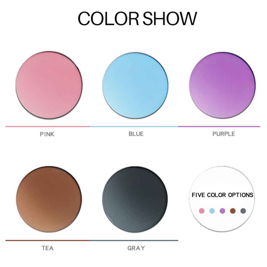 Kisunrise Pink Blue photochromic lens no power anti blue light lens color change KS065