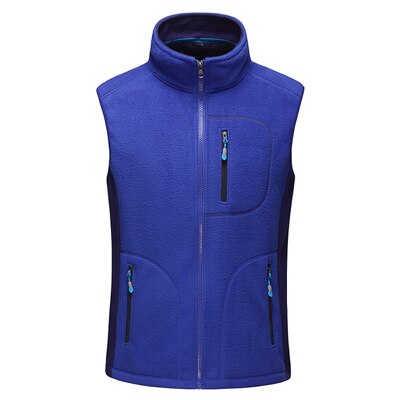 Menn høst vinter utendørs sport fleecevest klatring trekking ermeløs jakke fotturer camping softshell vindtett  rm092: Blå / L