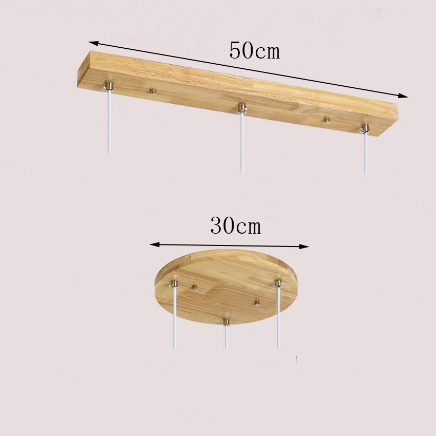 Jahrgang holz lampe Basis Runde Rechteckigen 30cm 50cm 3 köpfe DIY kronleuchter holz Decken Basis hängen lampe Beleuchtung zubehör